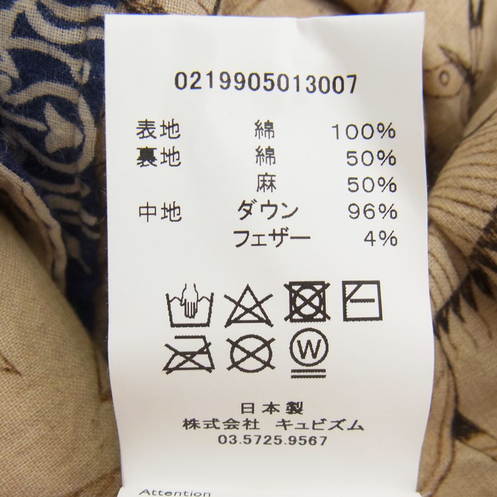 VISVIM ビズビム I.C.T 0219905013007 KERCHIEF DOWN JKT バンダナ カーチフ ダウン ジャケット ブルー系 2【新古品】【未使用】【中古】