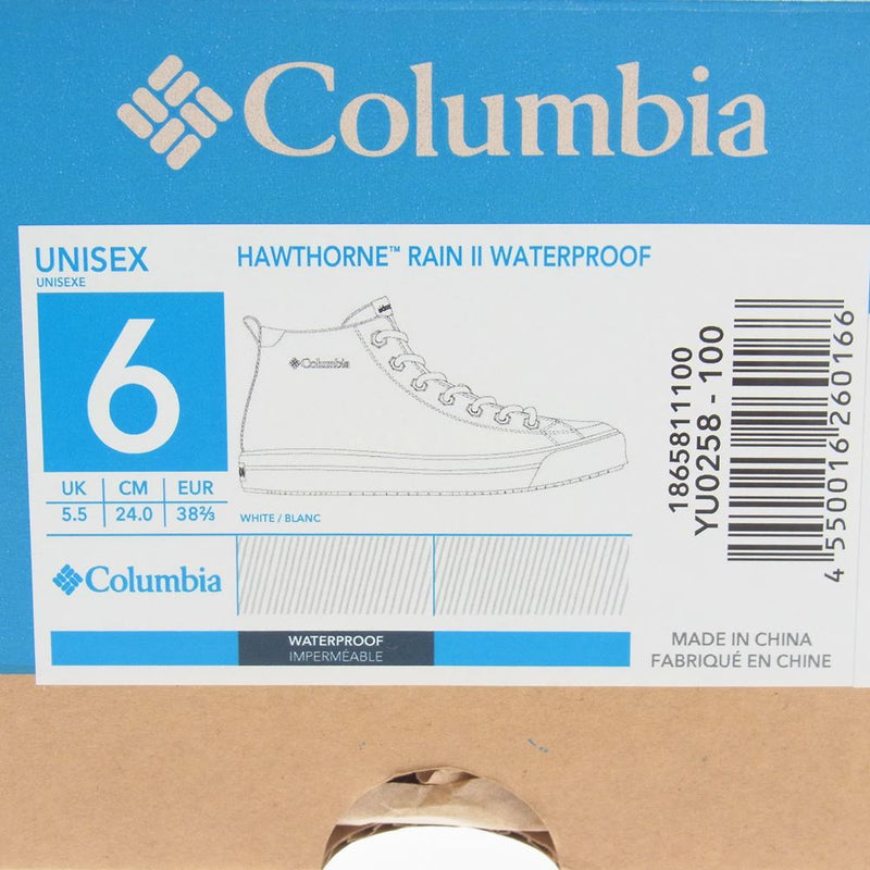 Columbia コロンビア YU0258 HOWTHORNE RAINⅡ WATERPROOF ホーソンレイン ハイカット スニーカー ホワイト系 24.0cm【中古】