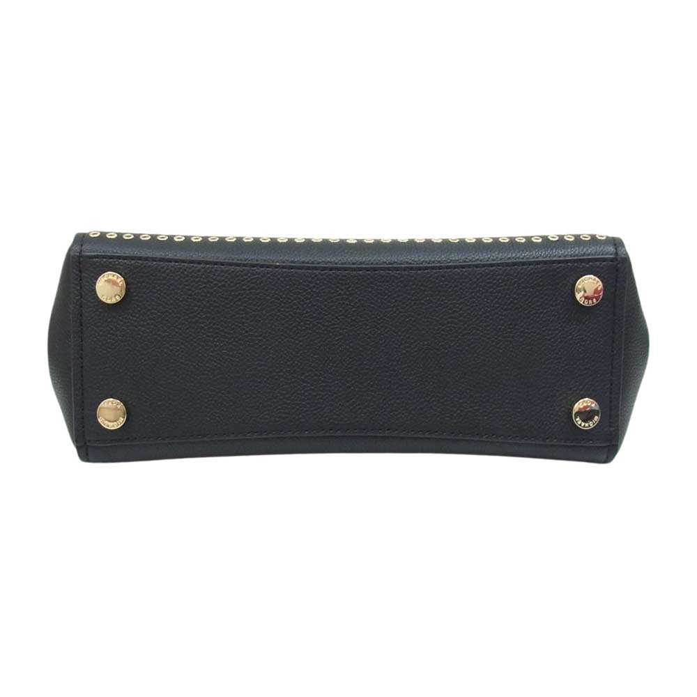 Michael Kors マイケルコース 35F8GYEM6T レザー キーチャーム リベット パンチング 2WAY ショルダー ハンドバッグ ブラック系【極上美品】【中古】