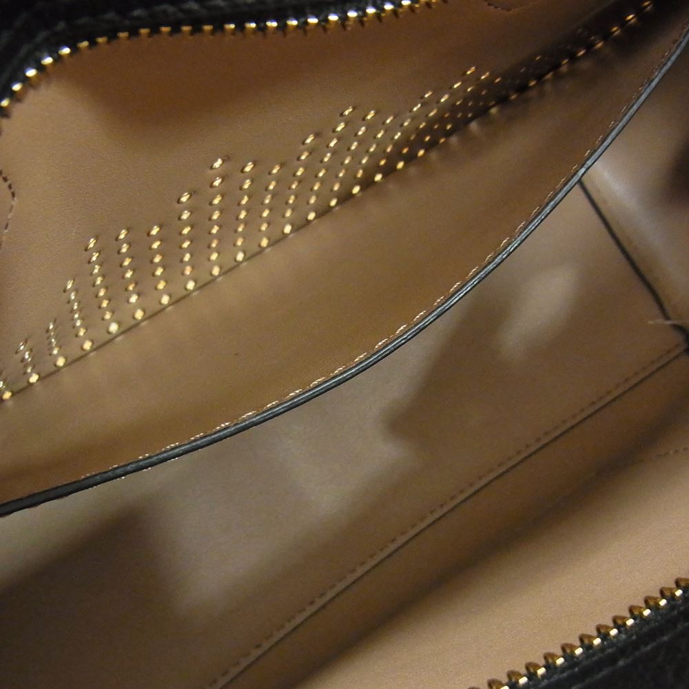 Michael Kors マイケルコース 35F8GYEM6T レザー キーチャーム リベット パンチング 2WAY ショルダー ハンドバッグ ブラック系【極上美品】【中古】