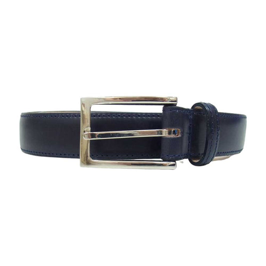 GLENROYAL グレンロイヤル レザー ベルト 牛革 ネイビー系 32【中古】