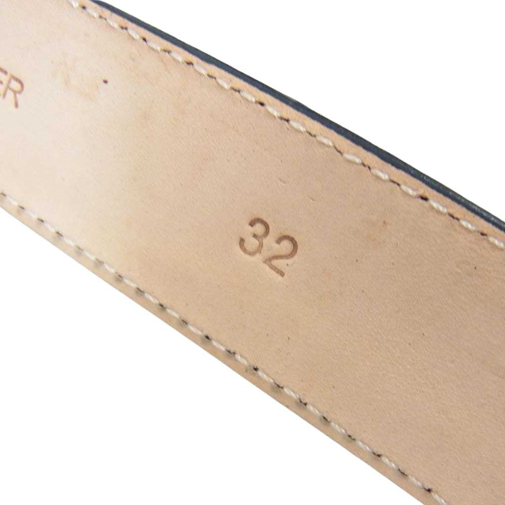 GLENROYAL グレンロイヤル レザー ベルト 牛革 ネイビー系 32【中古】