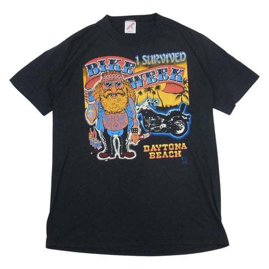 ジャージーズ 90s VINTAGE DAYTONA BEACH ヴィンテージ TEE 半袖 Tシャツ ブラック系 M【中古】