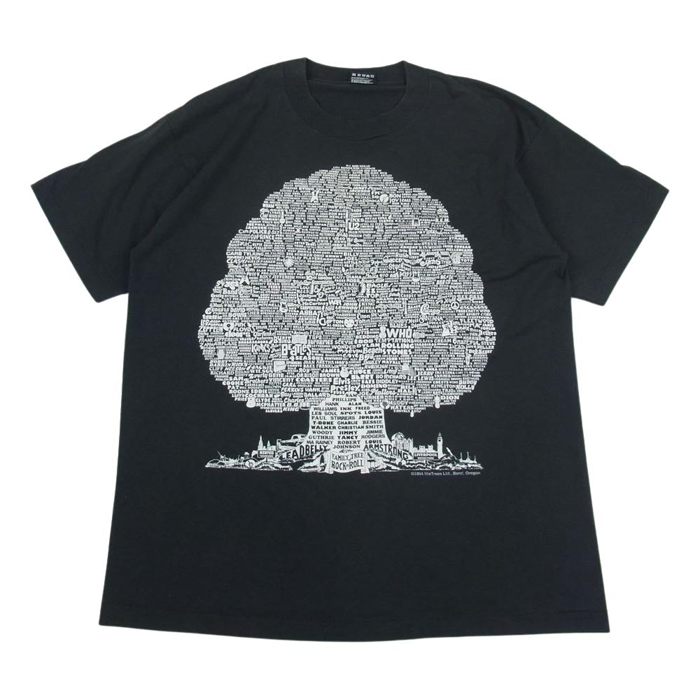 フルーツオブザルーム 90s 1994 VINTAGE FAMILY of TREE ROCKN ROLL TEE バンT 半袖 Tシャツ ブラック系 L【中古】