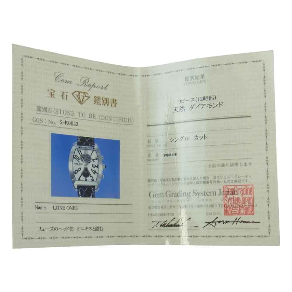 LONE ONES ロンワンズ S-K0043 国内代理店購入時証明書付属 250本限定 9P クオーツ ダイヤモンド オニキス 腕時計 ウォッチ ブラック系【中古】