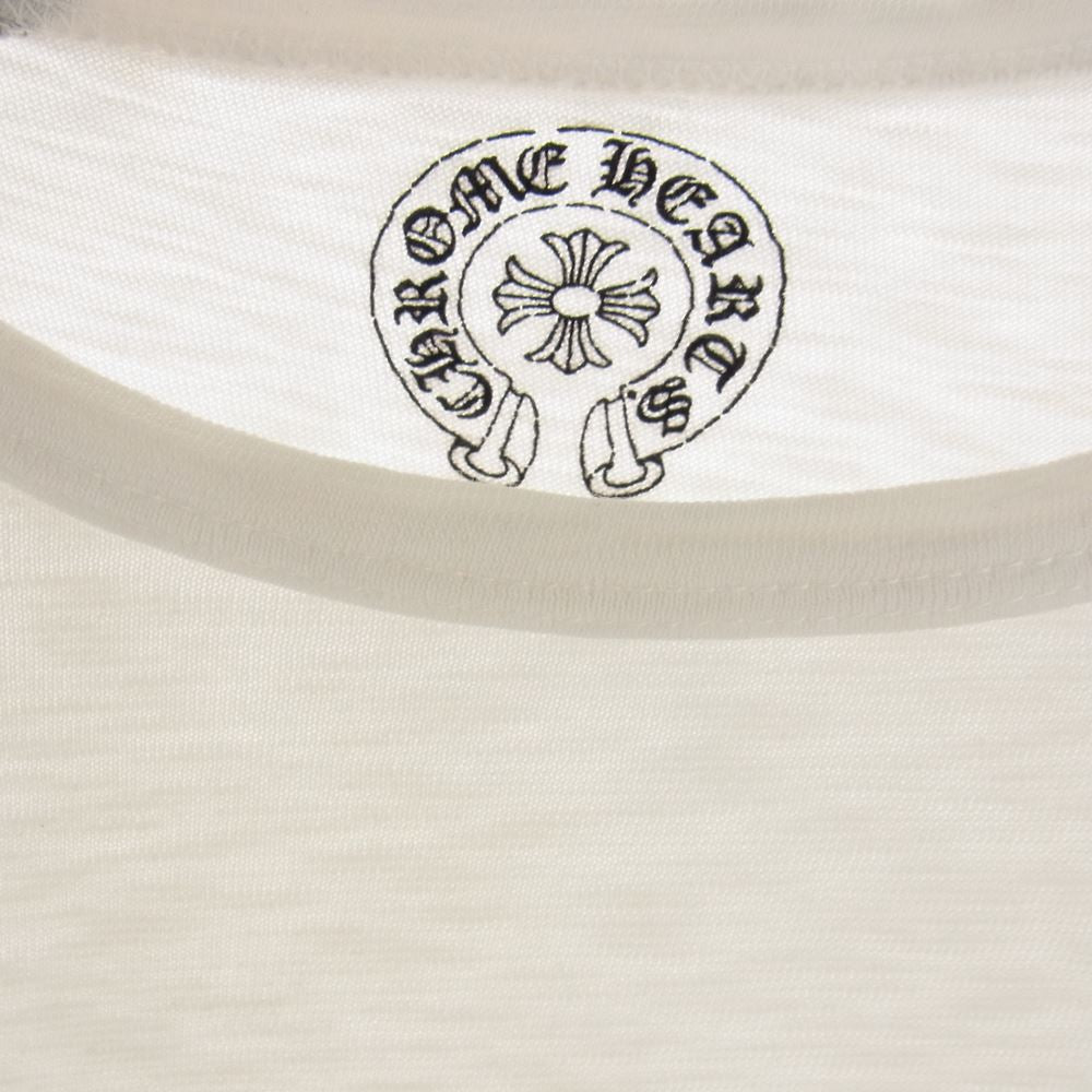 CHROME HEARTS クロムハーツ（原本無） ラグラン ホースシュー カットソー ロンT 長袖 Tシャツ ホワイト系 グレー系 M【中古】