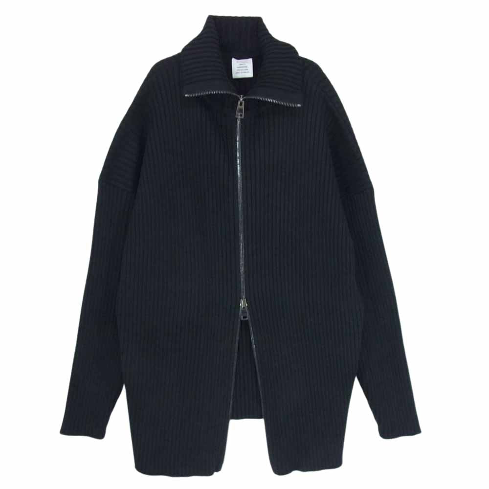 VETEMENTS ヴェトモン UE51KN600B ドライバーズニット ジップアップ ブルゾン ブラック系 XS【中古】