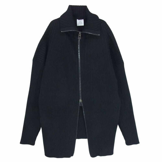 VETEMENTS ヴェトモン UE51KN600B ドライバーズニット ジップアップ ブルゾン ブラック系 XS【中古】