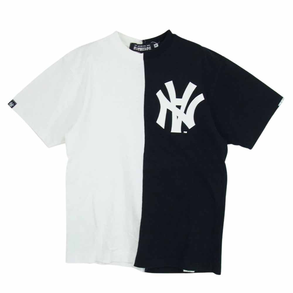 NEIGHBORHOOD ネイバーフッド × A BATHING APE アベイシングエイプ ドッキング 切替 半袖 Tシャツ ブラック系 M【中古】