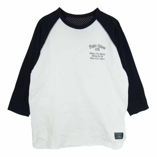NEIGHBORHOOD ネイバーフッド TSNH-CS11 イーグル ロゴ プリント 袖切替 7分袖 ラグラン Tシャツ ブラック系 2【中古】