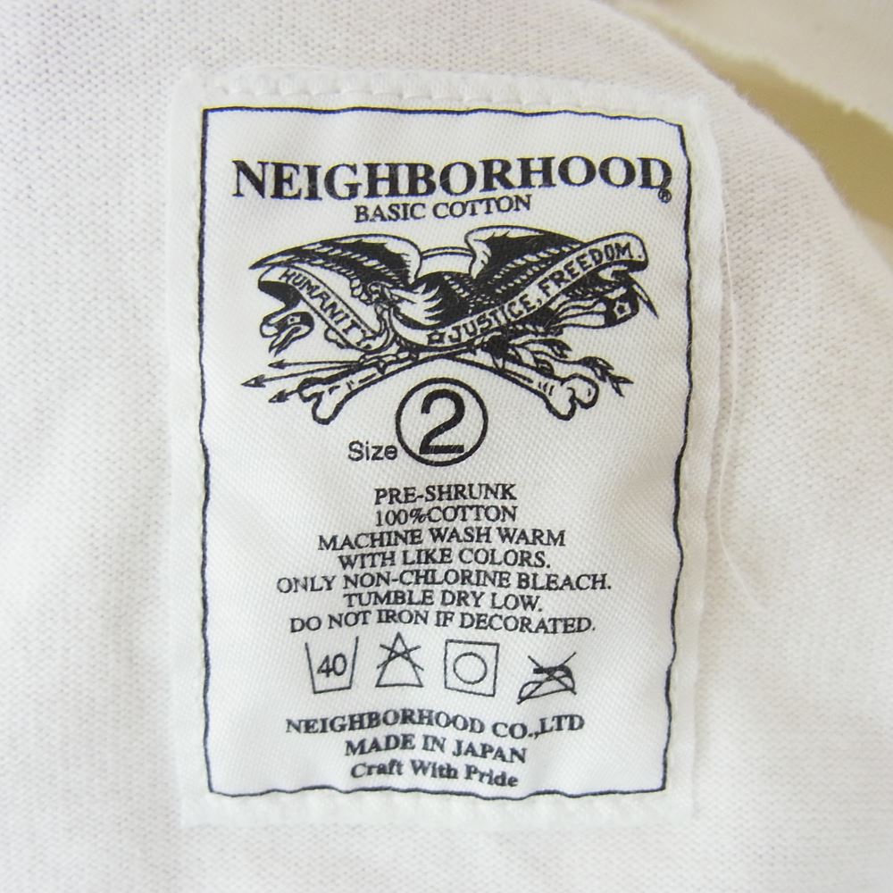 NEIGHBORHOOD ネイバーフッド TSNH-CS11 イーグル ロゴ プリント 袖切替 7分袖 ラグラン Tシャツ ブラック系 2【中古】