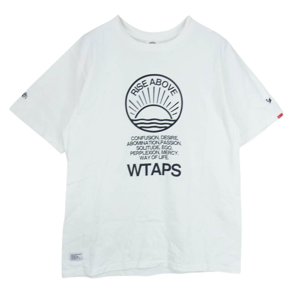 WTAPS ダブルタップス BULLINK社製 RISE ABOVE プリント 半袖 Tシャツ ホワイト系 L【中古】