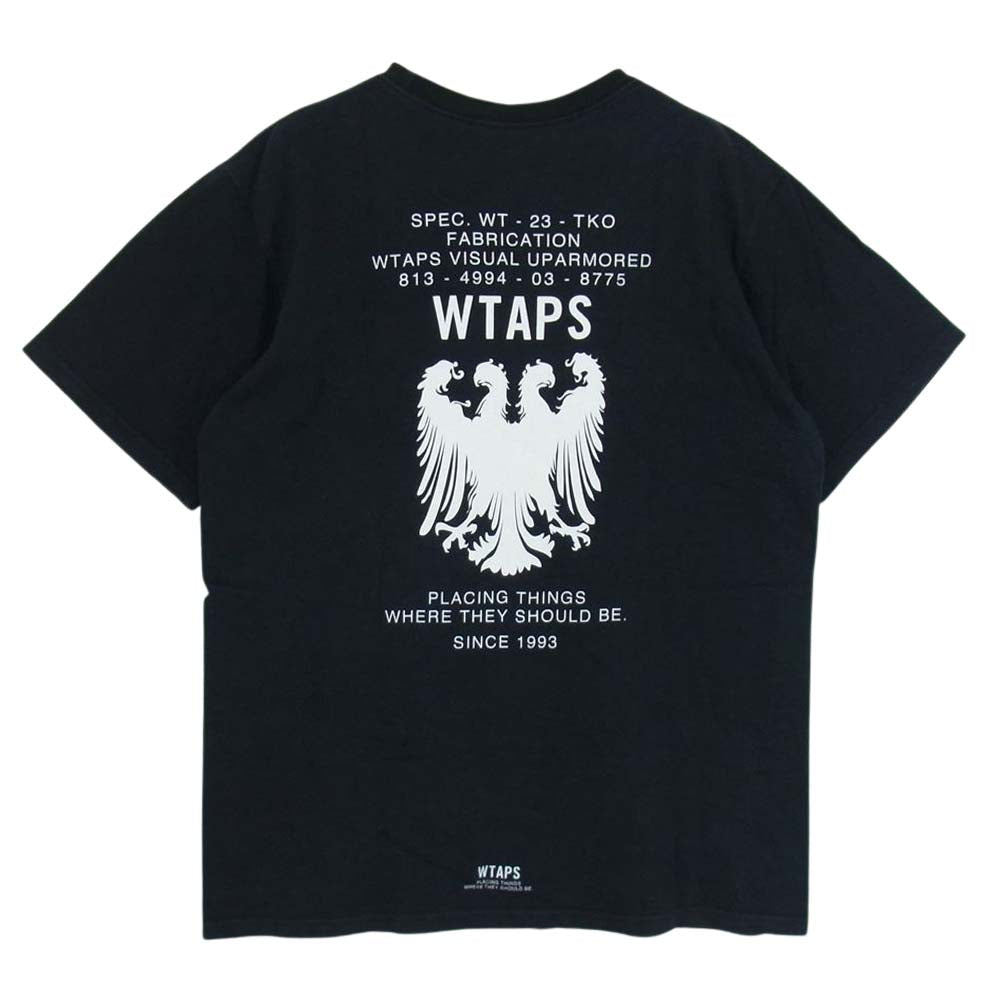 WTAPS ダブルタップス BULLINK社製 PLACING THINGS バック プリント 半袖 Tシャツ ブラック系 L【中古】