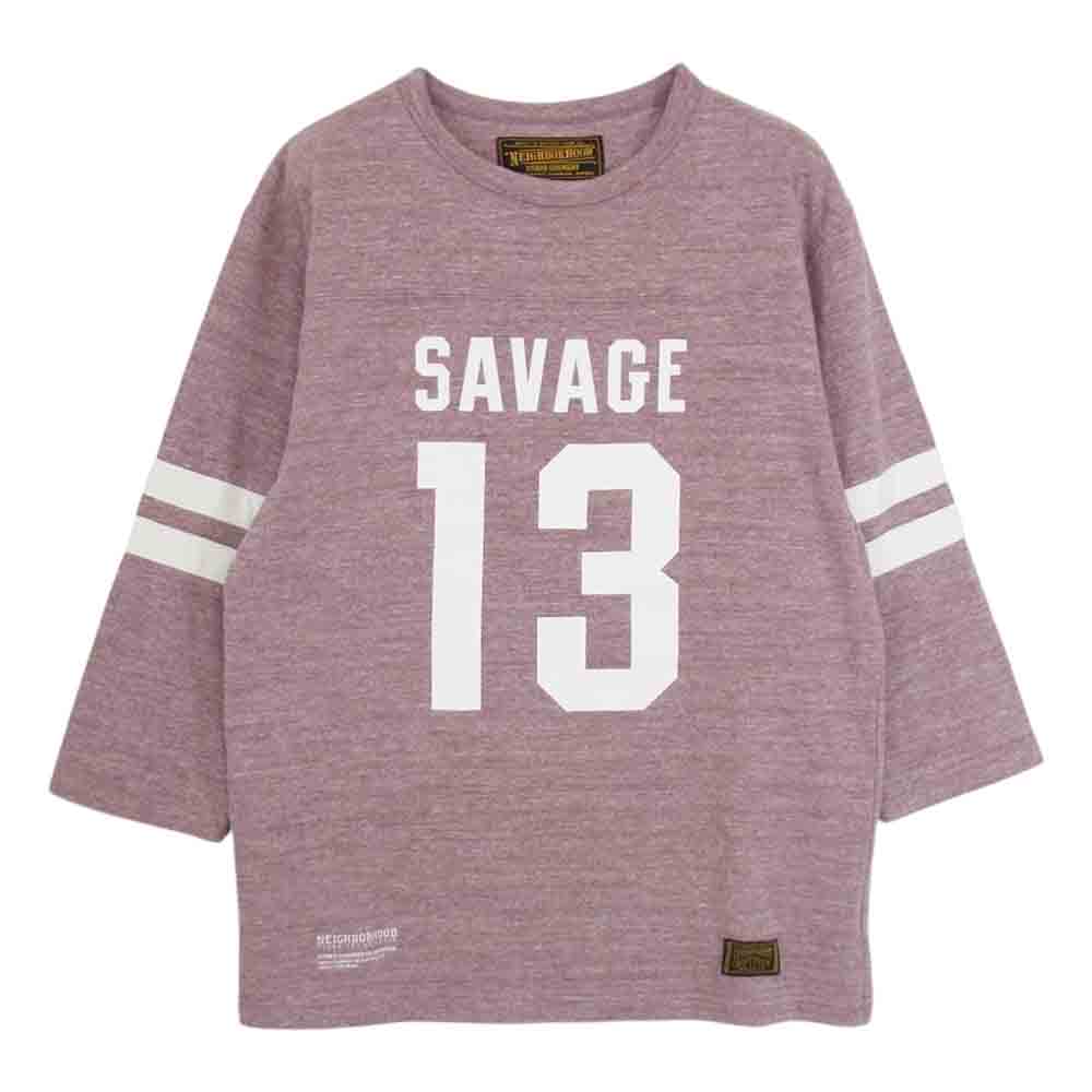 NEIGHBORHOOD ネイバーフッド 102ATNH-CSM01 PACKERS ECR CREW 3Q 七分袖 ナンバリング プリント フットボール Tシャツ エンジ系 M【中古】