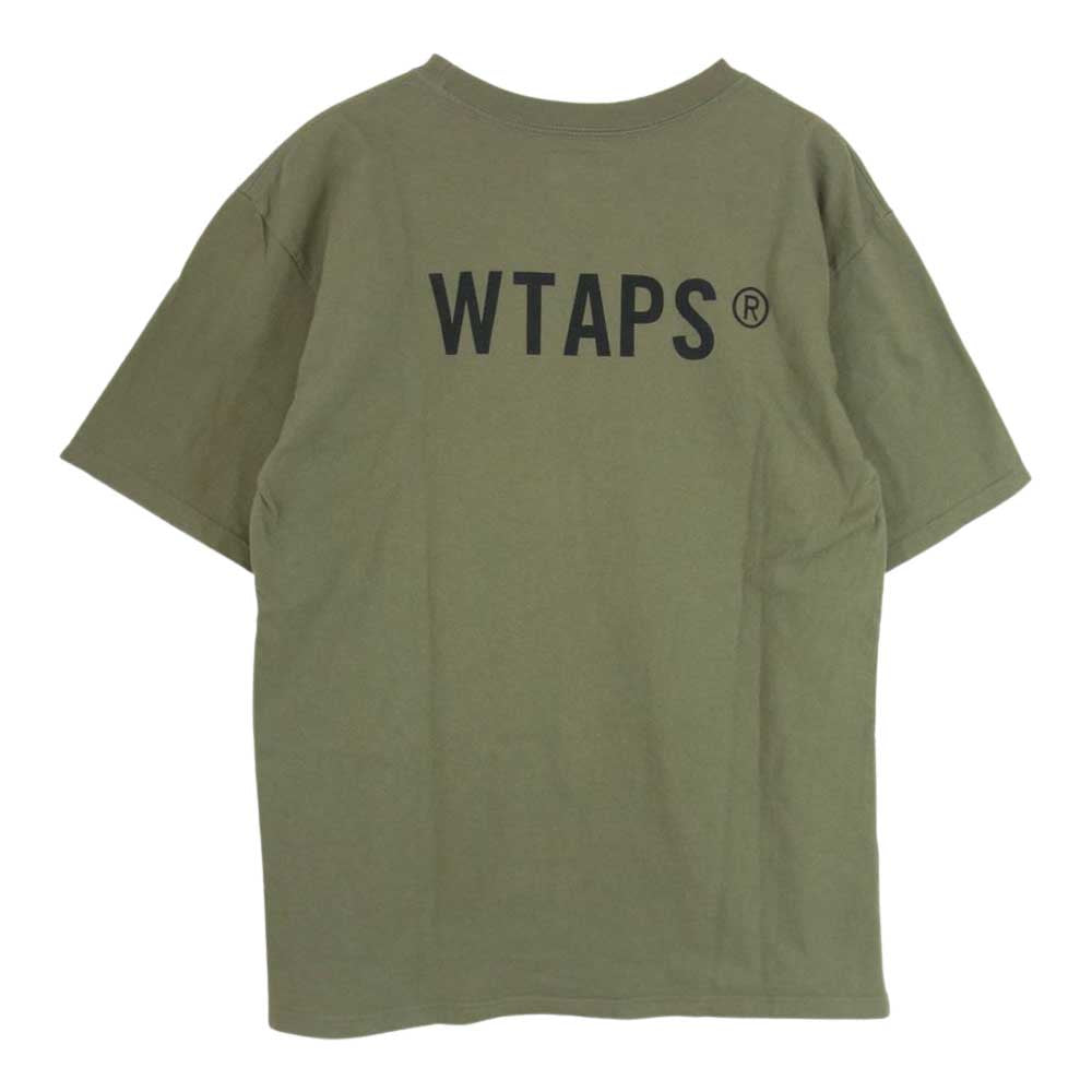 WTAPS ダブルタップス 21SS 211PCDT-ST08S V/ SS TEE ロゴ プリント 半袖 Tシャツ カーキ系 02【中古】