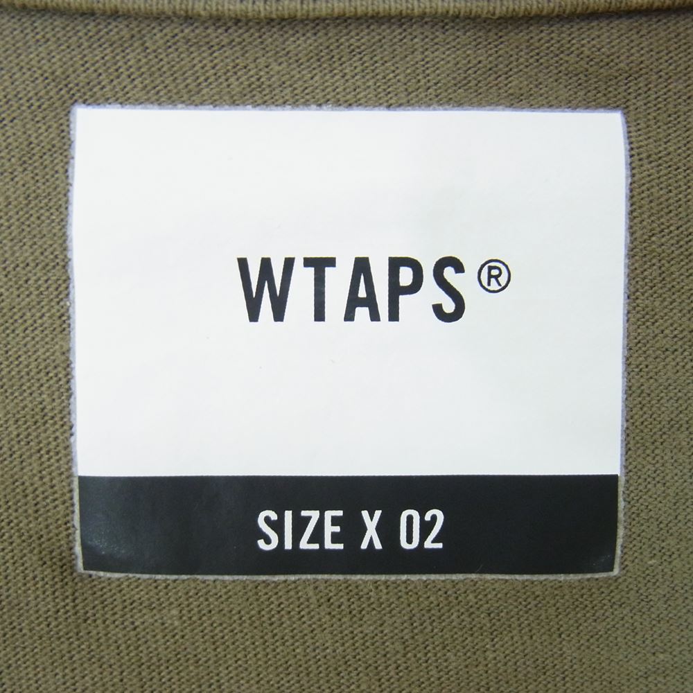 WTAPS ダブルタップス 21SS 211PCDT-ST08S V/ SS TEE ロゴ プリント 半袖 Tシャツ カーキ系 02【中古】