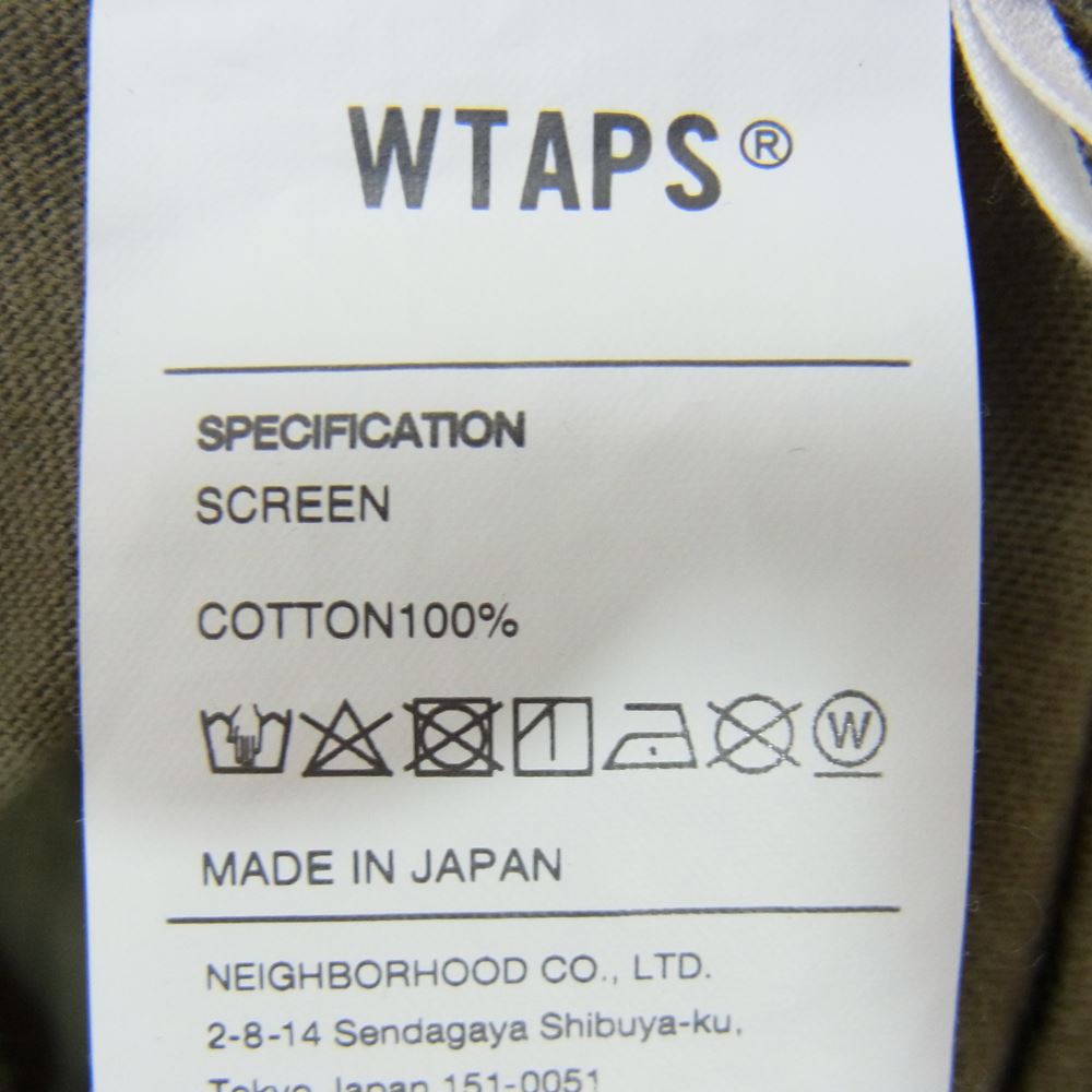 WTAPS ダブルタップス 21SS 211PCDT-ST08S V/ SS TEE ロゴ プリント 半袖 Tシャツ カーキ系 02【中古】
