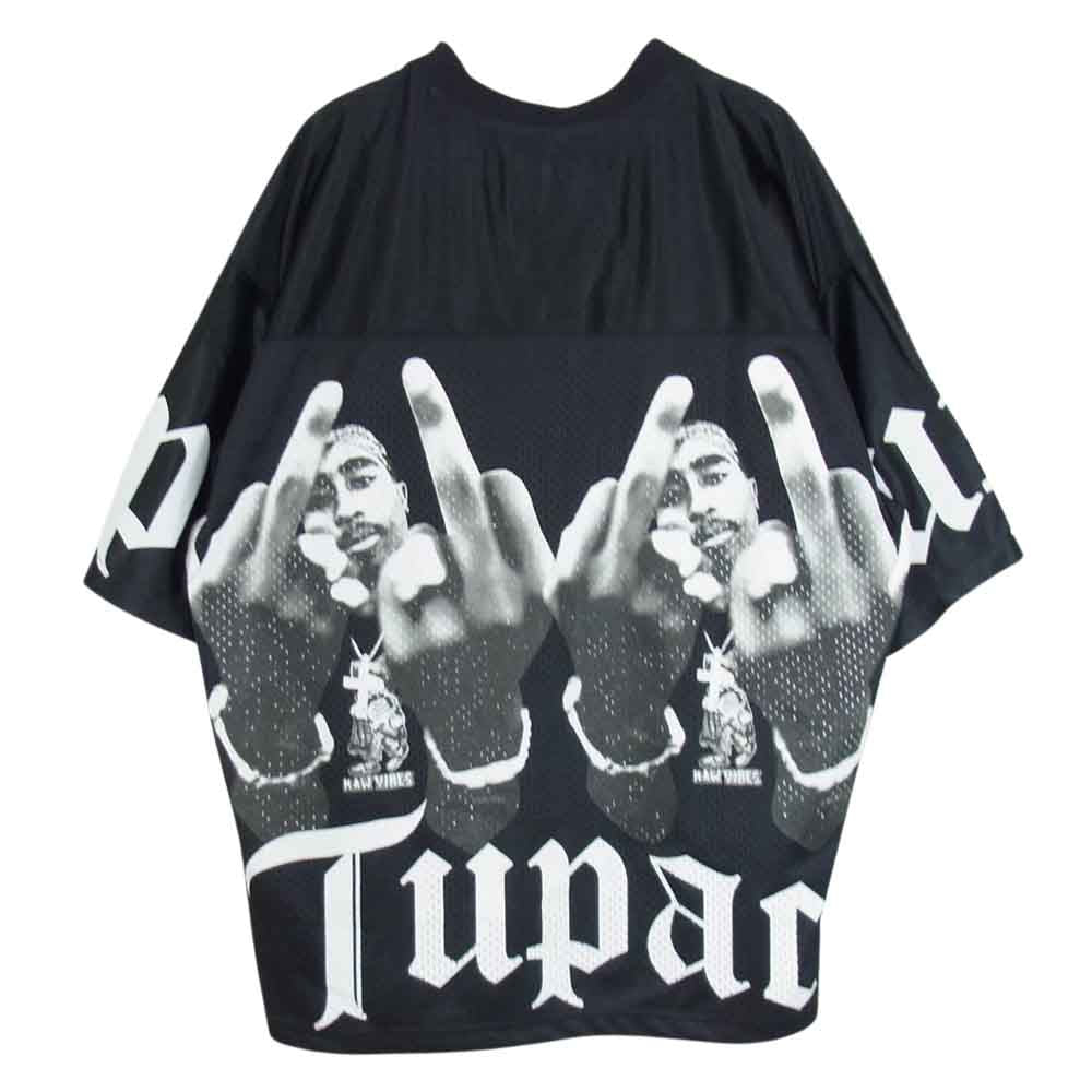 WACKO MARIA ワコマリア TUPAC-WM-FT01 2PAC FOOTBALL JERSEY  フットボール ジャージー Tシャツ ブラック系 M【極上美品】【中古】
