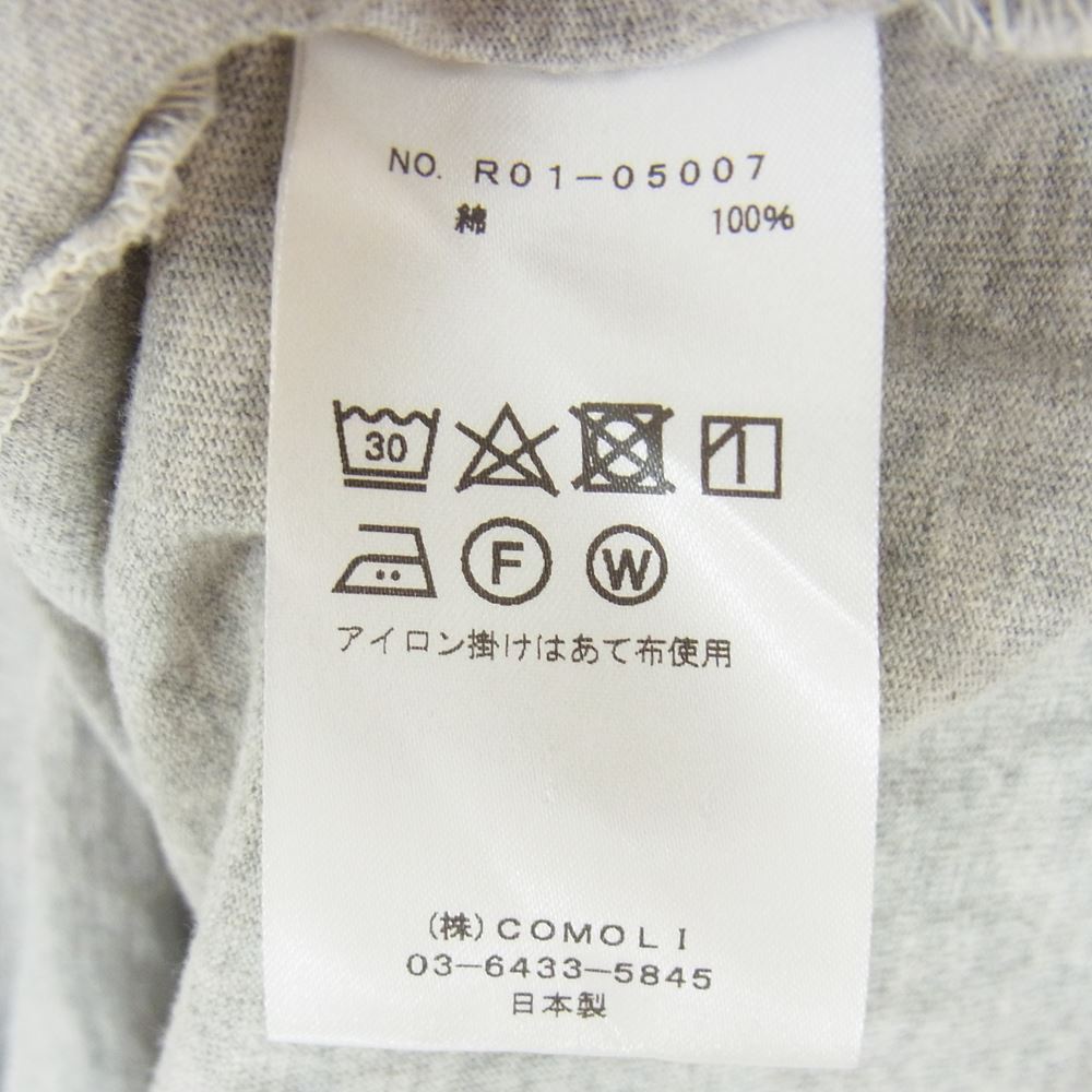 COMOLI コモリ 20SS R01-05007 フットボール 長袖 Tシャツ HEATHER GRAY グレー系 1【中古】