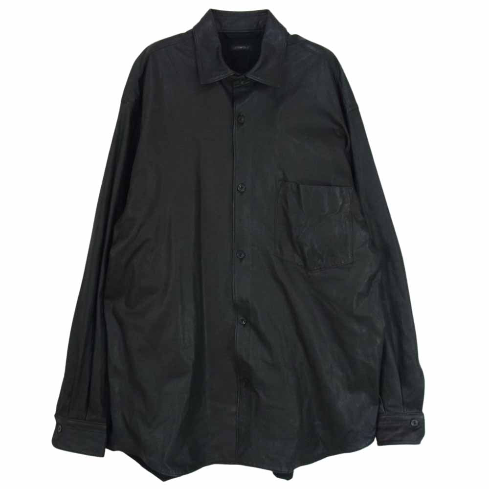 COMOLI コモリ 20AW S03-01015 LEATHER SHIRT ディアスキン レザー シャツ ブラック系 2【中古】