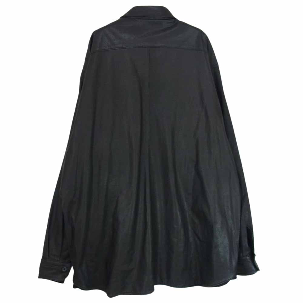 COMOLI コモリ 20AW S03-01015 LEATHER SHIRT ディアスキン レザー シャツ ブラック系 2【中古】