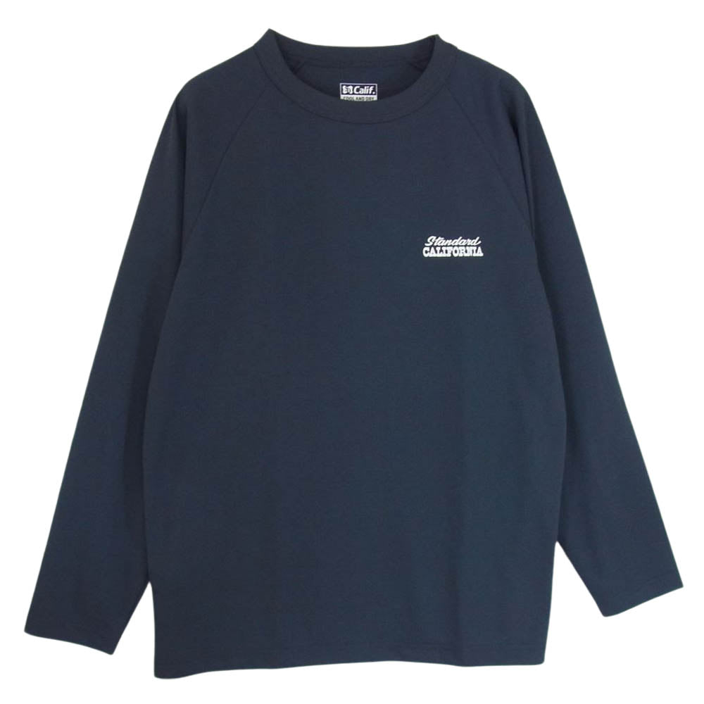 STANDARD CALIFORNIA スタンダードカリフォルニア Tech Dry Logo Long Sleeve テック ドライ ロゴ ロング スリーブ ロンT Tシャツ ネイビー系 M【極上美品】【中古】