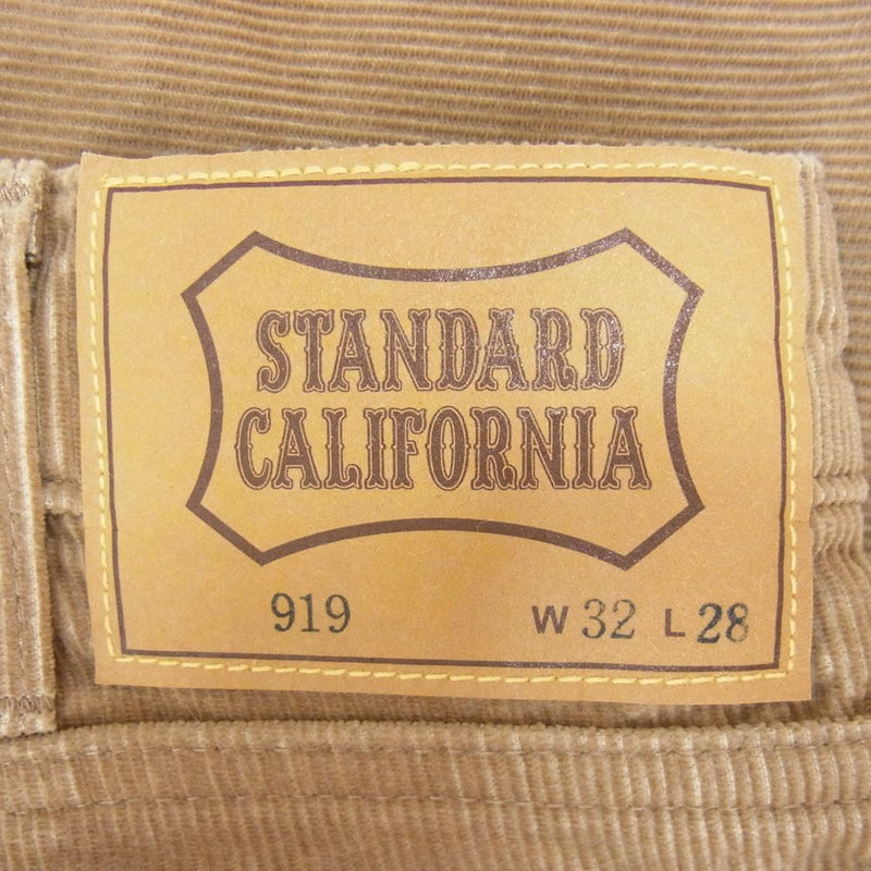 STANDARD CALIFORNIA スタンダードカリフォルニア SD corduroy pants コーデュロイ パンツ 919 ブラウン系 32【美品】【中古】