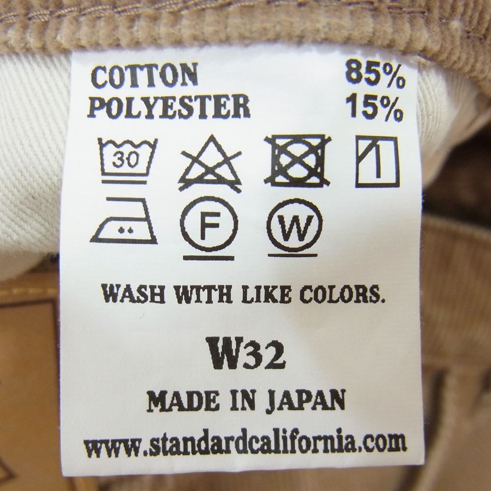 STANDARD CALIFORNIA スタンダードカリフォルニア SD corduroy pants コーデュロイ パンツ 919 ブラウン系 32【美品】【中古】