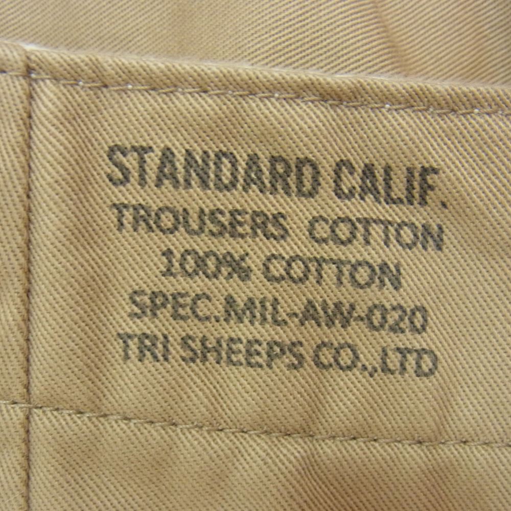 STANDARD CALIFORNIA スタンダードカリフォルニア 41カーキ チノ ワイドテーパード パンツ ベージュ系 32【極上美品】【中古】