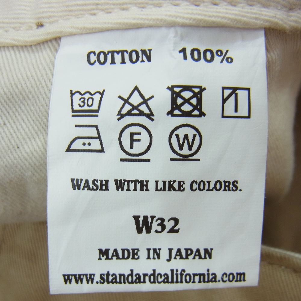 STANDARD CALIFORNIA スタンダードカリフォルニア 41カーキ チノ ワイドテーパード パンツ ベージュ系 32【極上美品】【中古】