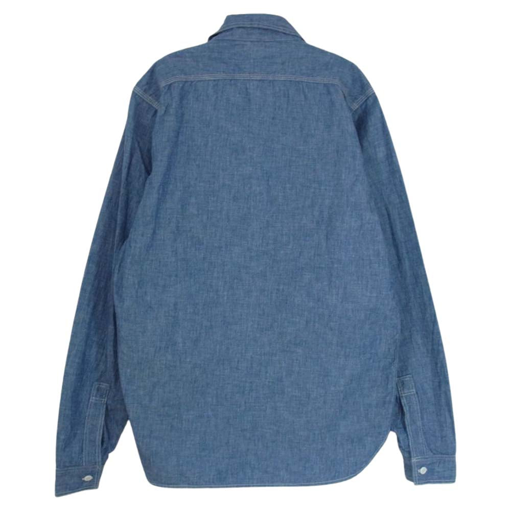 The REAL McCOY'S ザリアルマッコイズ 8HOUR UNION ジョーマッコイ CHAMBREY SERVICEMAN SHIRT シャンブレー サービスマン シャツ ブルー系 14【極上美品】【中古】