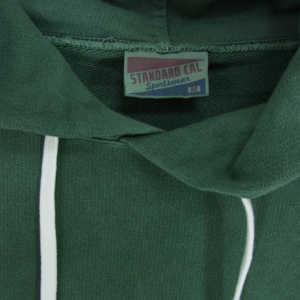 STANDARD CALIFORNIA スタンダードカリフォルニア Pima Cotton Hood Sweat ピマコットン フード スウェット プルパーカー グリーン系 M【極上美品】【中古】