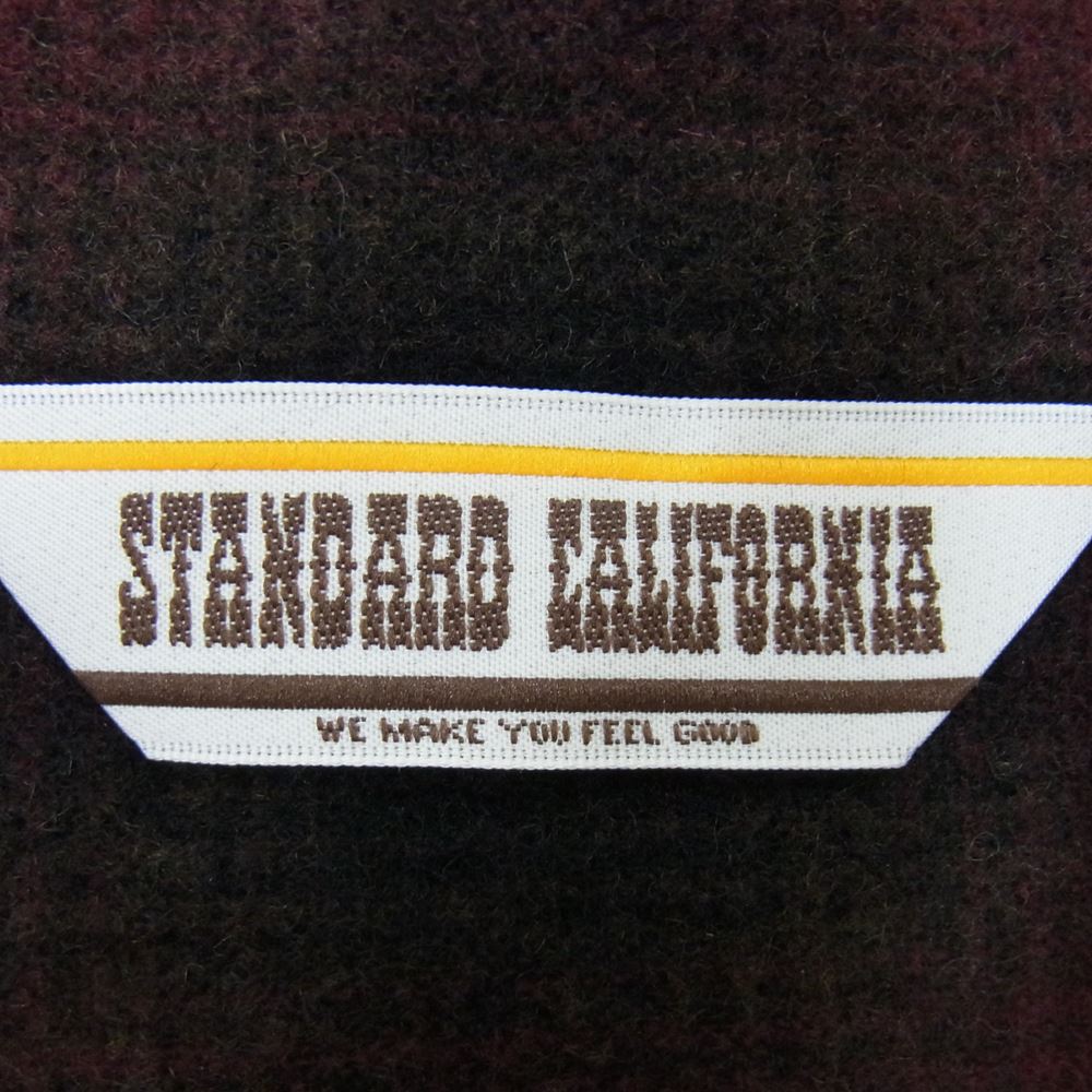 STANDARD CALIFORNIA スタンダードカリフォルニア オンブレ チェック ウール シャツ エンジ系 M【極上美品】【中古】