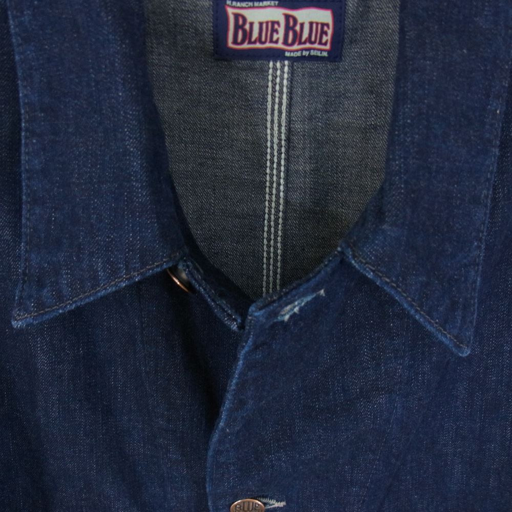 BLUE BLUE ブルーブルー デニム スタンダード カバーオール ジャケット インディゴブルー系 3【極上美品】【中古】