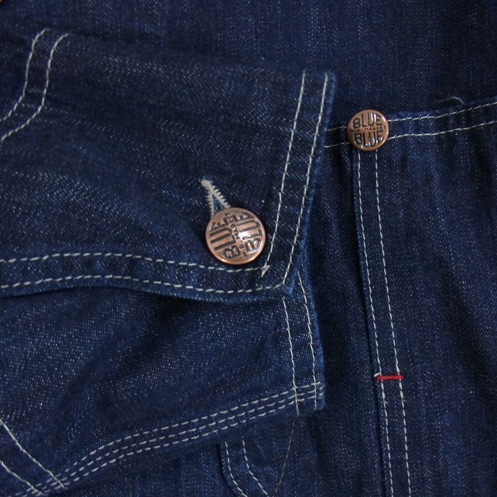 BLUE BLUE ブルーブルー デニム スタンダード カバーオール ジャケット インディゴブルー系 3【極上美品】【中古】