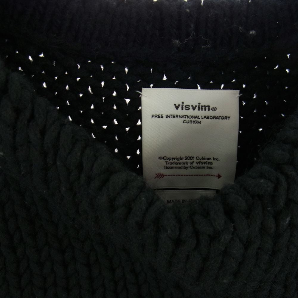 VISVIM ビズビム 22AW 0122205012002 AMPLUS BOATNECK HAND-KNIT アンプラス ボートネック ハンド ニット セーター ブラック系 1【中古】