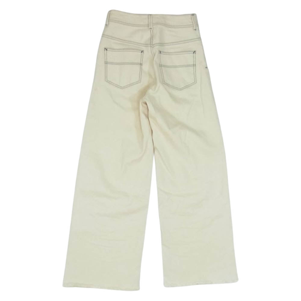パブリックトウキョウ 700540011 カラーワイド デニム パンツ ステッチ オフホワイト系 2【中古】