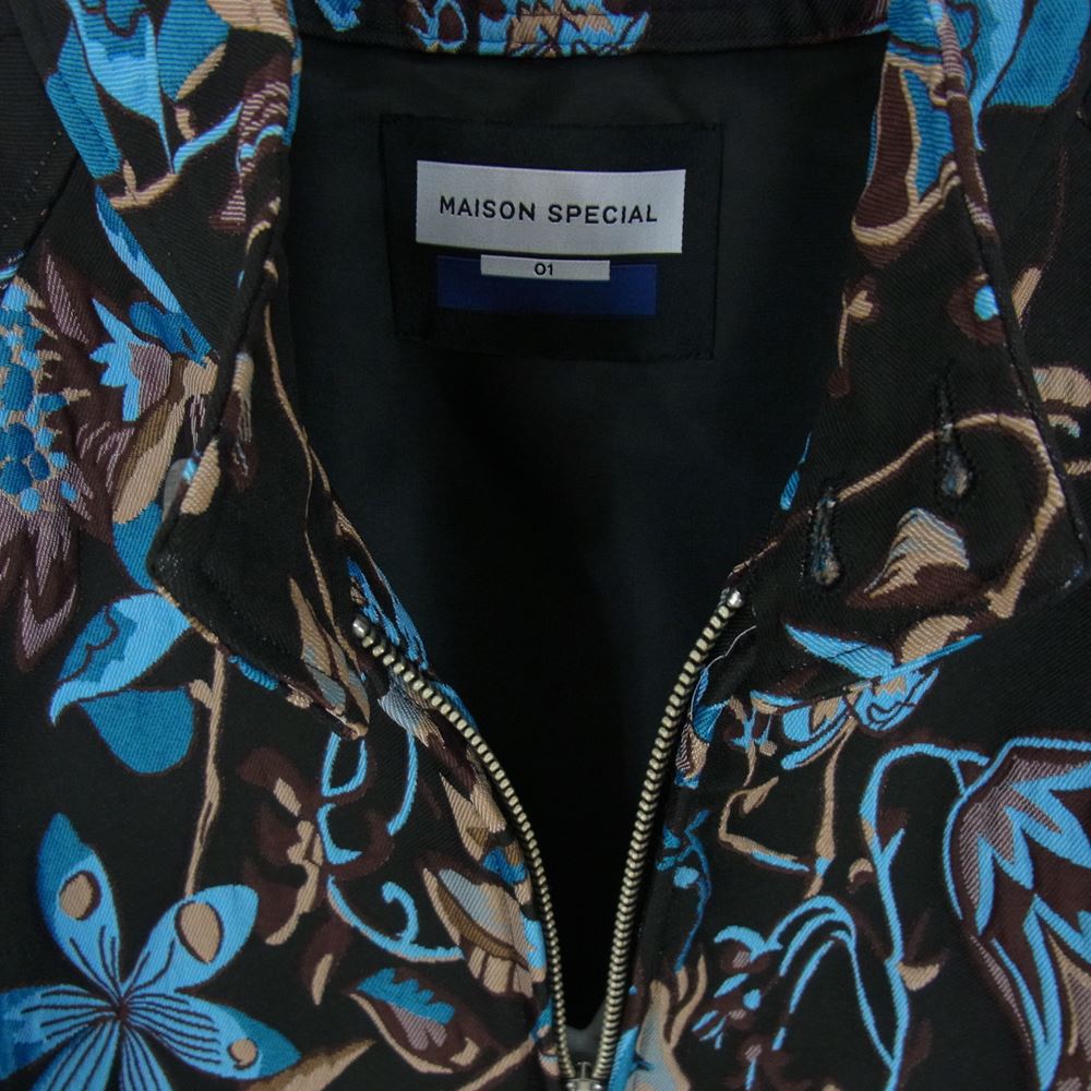 メゾンスペシャル プライムオーバー フクレリーフ ジャガード スウィングトップ ブルゾン ジャケット ブラック系 01【中古】