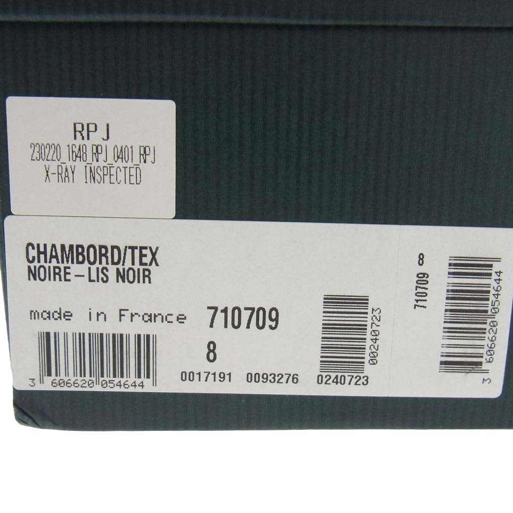 Paraboot パラブーツ 23SS フリークスストア購入 1071222100002 CHAMBORD シャンボード Uチップ モカシンブーツ ブラック系 8【新古品】【未使用】【中古】