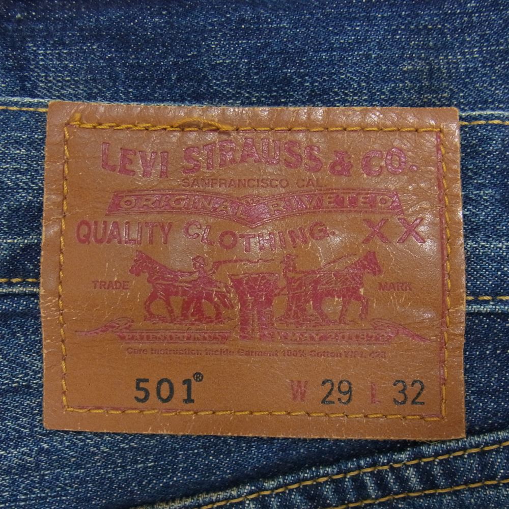 Levi's リーバイス US501-00 復刻 501 USモデル 赤耳 セルビッジ デニム パンツ インディゴブルー系 W29 L32【中古】