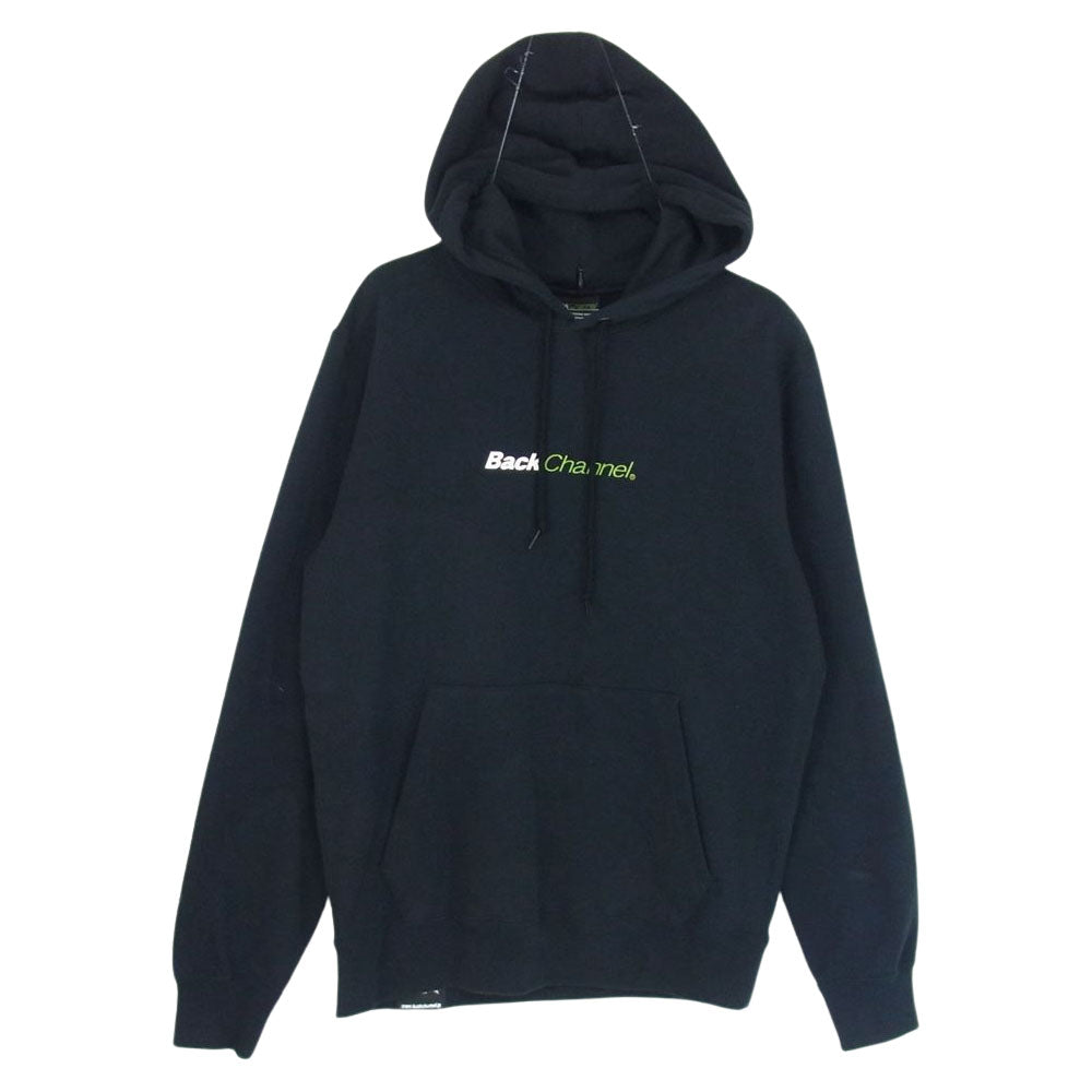 バックチャンネル ロゴプリント プルオーバー パーカー フーディ ネイビー系 M【中古】