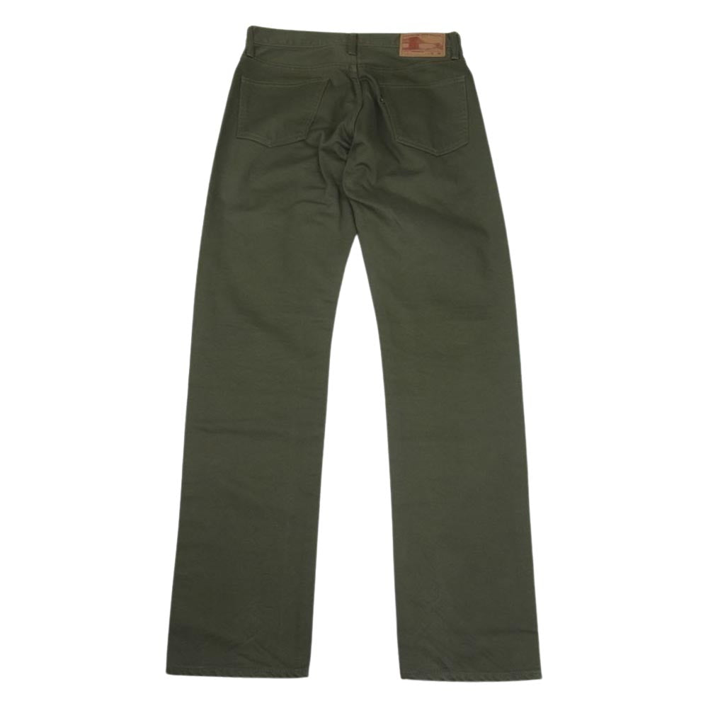 FOB FACTORY エフオービーファクトリー F1134 5P スリム ストレート ワークパンツ モスグリーン系 W31 L32【中古】