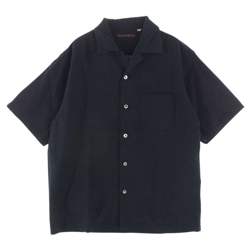 FULLCOUNT フルカウント 4068 Open Collar Shirt オープンカラー リネンコットンキャンバス 半袖 シャツ ブラック系 38【中古】