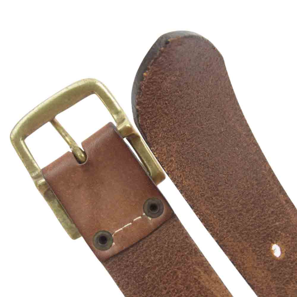 BUTTERO ブッテロ 596 イタリア製 レザー スクエアバックル ベルト ブラウン系 80【中古】