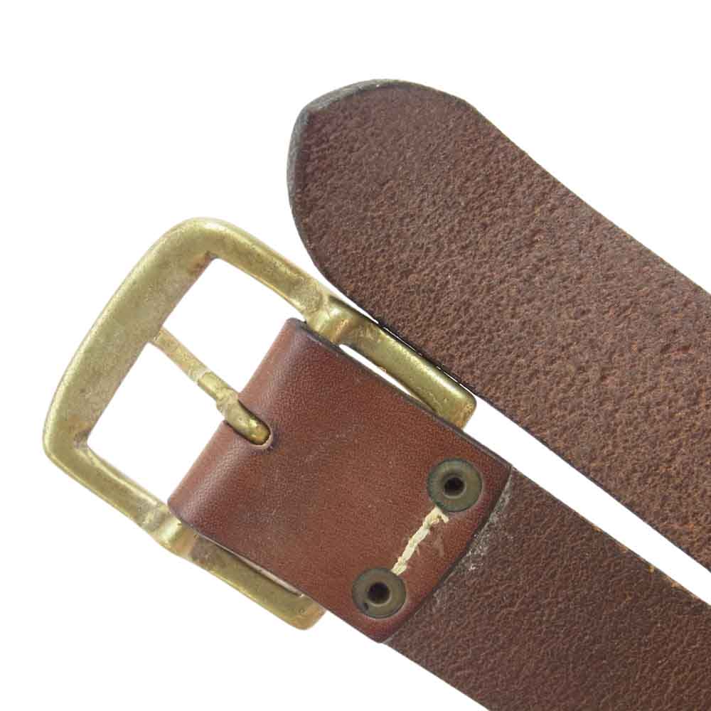 BUTTERO ブッテロ 596 イタリア製 レザー スクエアバックル ベルト ブラウン系 80【中古】
