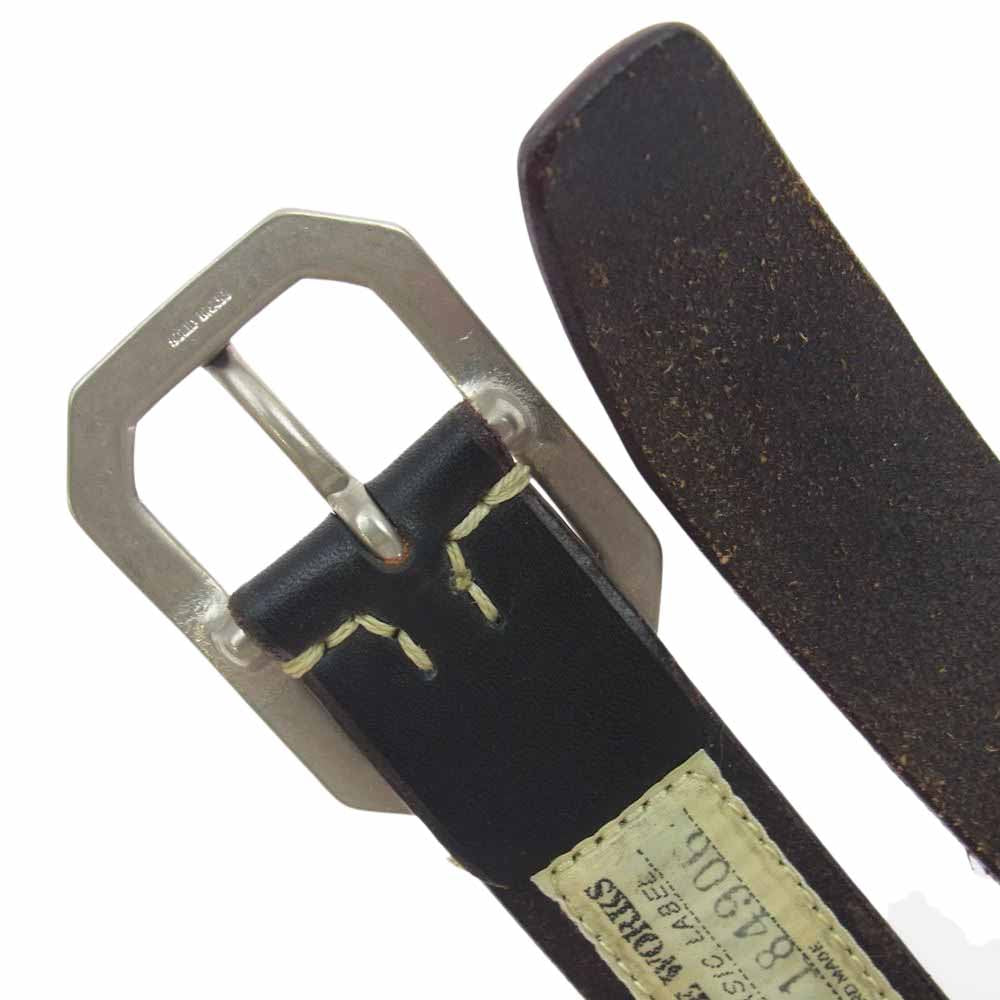 ヴィンテージワークス DH5713 18490 8角オリジナルバックル ベジタブルタンニンレザー ベルト ブラック系【中古】