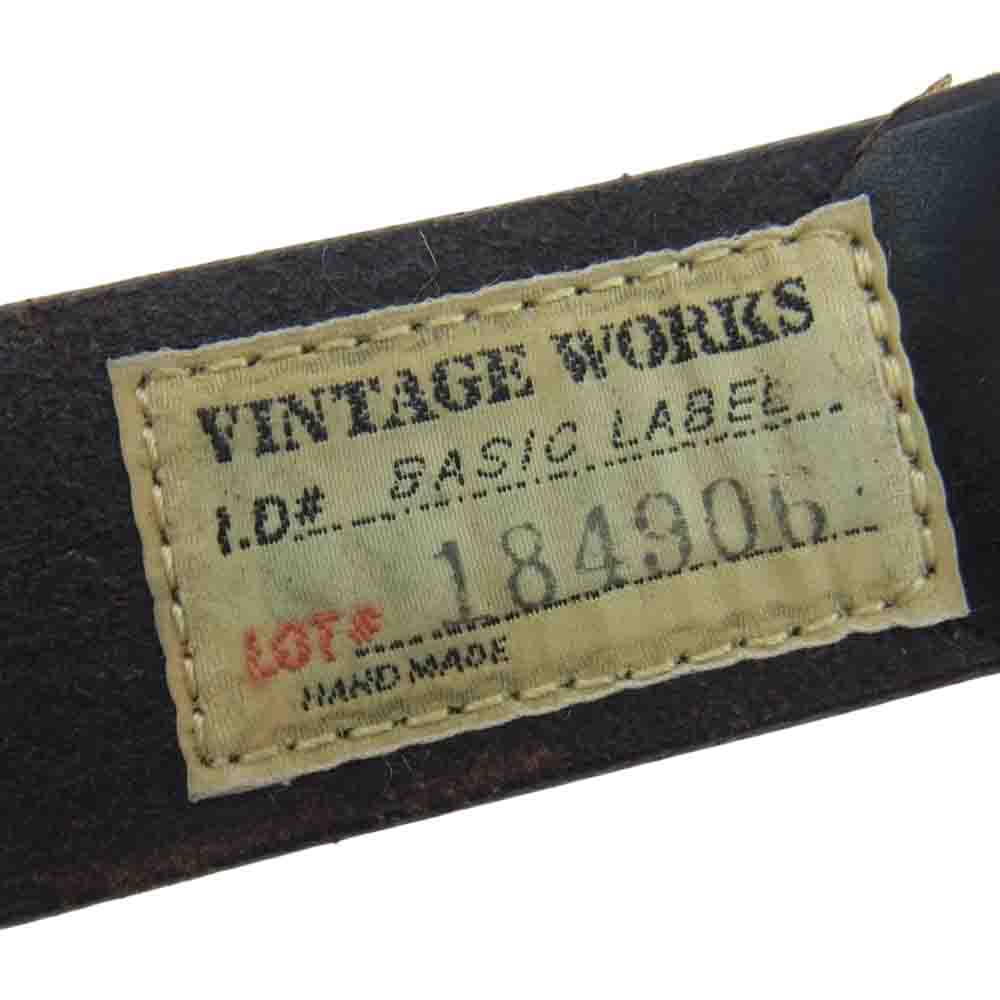 ヴィンテージワークス DH5713 18490 8角オリジナルバックル ベジタブルタンニンレザー ベルト ブラック系【中古】