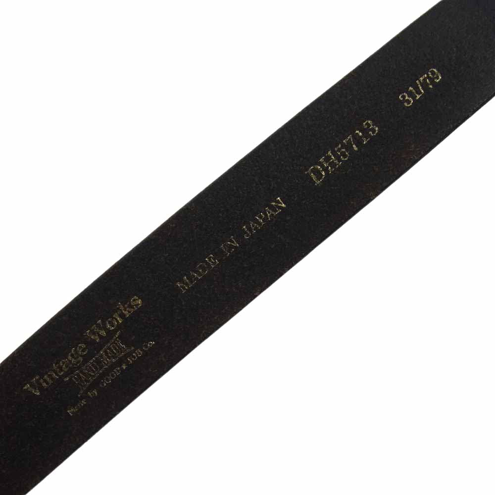 ヴィンテージワークス DH5713 18490 8角オリジナルバックル ベジタブルタンニンレザー ベルト ブラック系【中古】