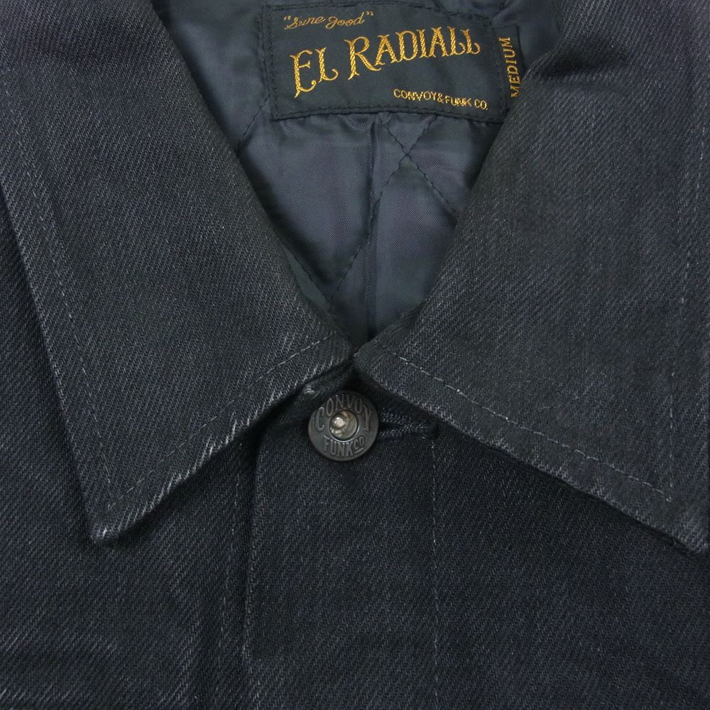 RADIALL ラディアル 11AW RAD-11AW-JK005 袖レザー デニム スポーツジャケット ブラック系 M【中古】