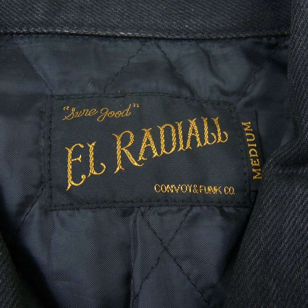 RADIALL ラディアル 11AW RAD-11AW-JK005 袖レザー デニム スポーツジャケット ブラック系 M【中古】